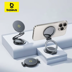 Baseus Magnetic Car Phone Holder Foldable Mount Stand Dashboard Center Console Paste for iPhone 12-16 Samsung Xiaomi