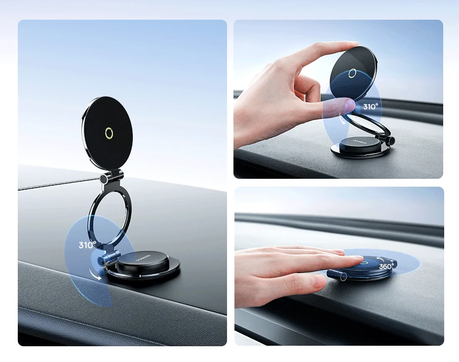 Baseus Magnetic Car Mobile Phone Holder Foldable Mount Stand for iPhone 12-16 Xiaomi Samsung Center Console Dashboard Paste