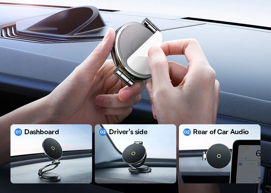 Baseus Magnetic Car Mobile Phone Holder Foldable Mount Stand for iPhone 12-16 Xiaomi Samsung Center Console Dashboard Paste