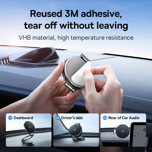 Baseus Magnetic Car Phone Holder Foldable Mount Stand Dashboard Center Console Paste for iPhone 12-16 Samsung Xiaomi - Image 4