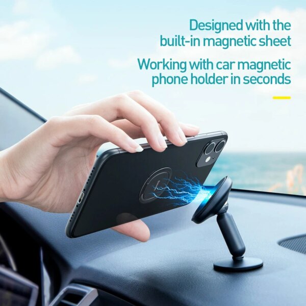 Baseus Invisible Phone Ring Holder Ultra-Thin 2.1mm Magnetic Grip Stand 360° Rotation - Image 3
