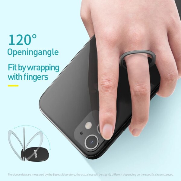 Baseus Invisible Phone Ring Holder Ultra-Thin 2.1mm Magnetic Grip Stand 360° Rotation - Image 2
