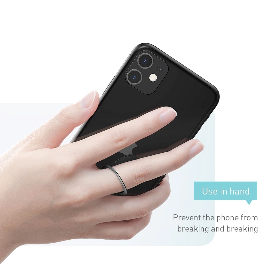 Baseus Mini Finger Ring Phone Holder Portable Metal Ring Stand for iPhone 16 15 14 13 Pro Max Xiaomi Samsung Mobile Phone Holder