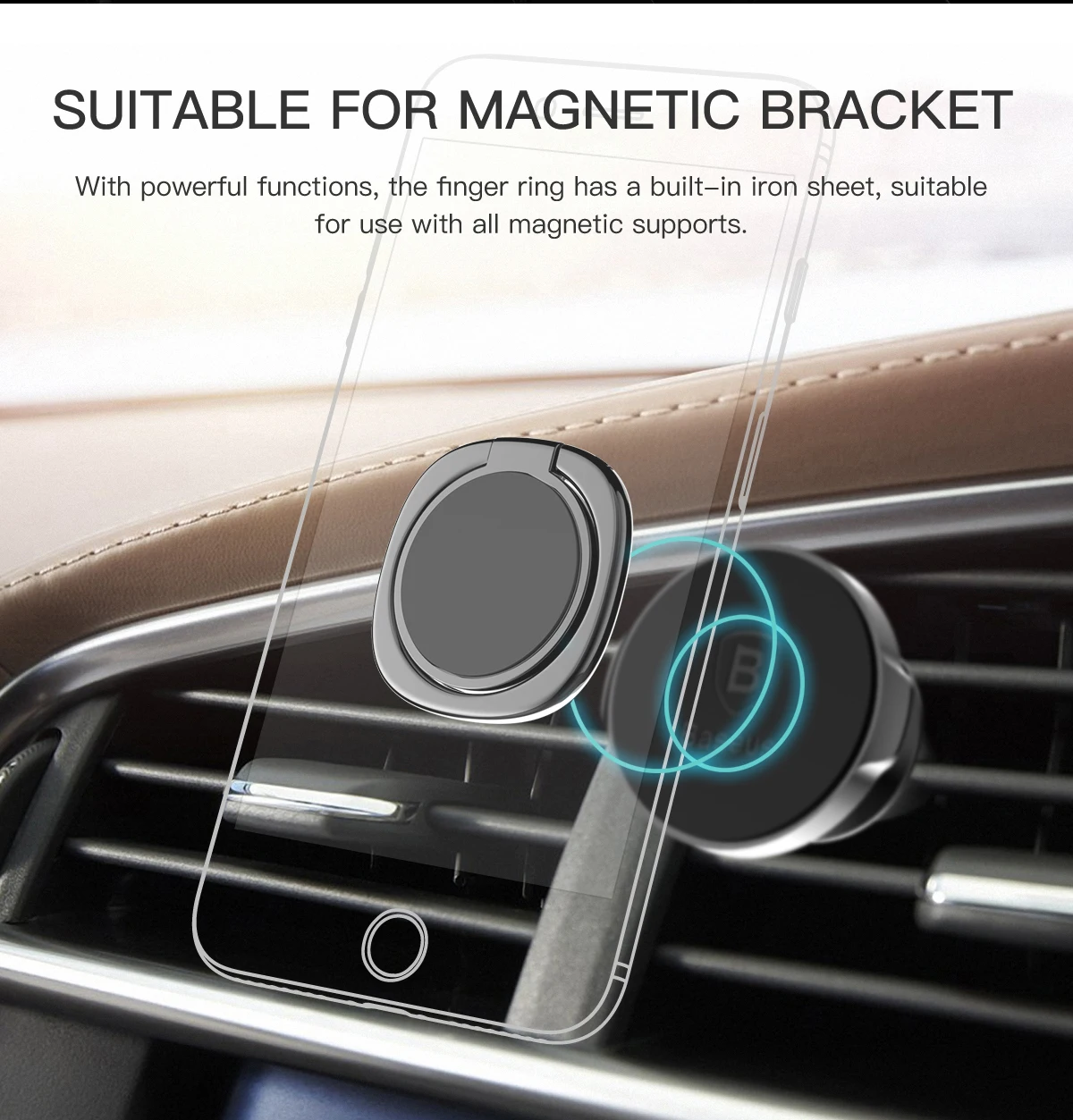 Baseus Finger Ring Phone Holder for iPhone 16 15 14 Pro Max Mini Samsung Phone Metal Ring Bracket Mobile Phone Accessories Stand