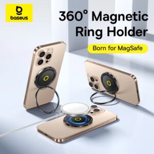 Baseus MagPro Series II Magnetic Phone Ring Holder 360° Rotatable Stand MagSafe Wireless Charging Compatible iPhone 16 15 14 13 12