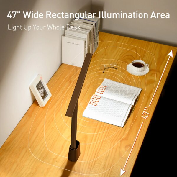 Baseus Smart Eye-Care LED Desk Lamp Auto Dimming Foldable Rechargeable 2200mAh 3 Color Temperatures - Image 5