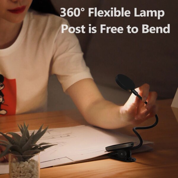 Baseus Comfort Reading Mini Clip Lamp 3W Eye Protection Portable Desk Light - Image 4