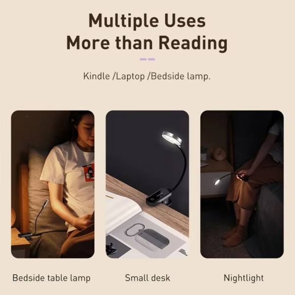 Baseus Comfort Reading Mini Clip Lamp 4000K 3-Level Brightness Portable Desk Light - Image 5