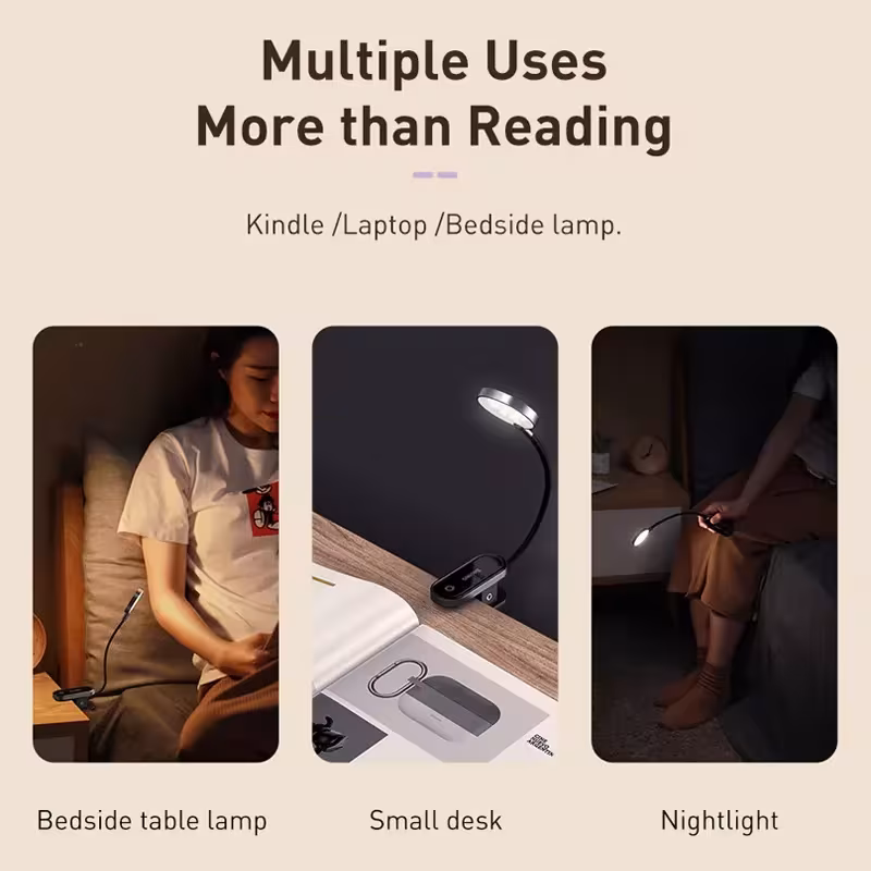 Baseus Comfort Reading Mini Clip Lamp 4000K 3-Level Brightness Portable Desk Light Baseus Comfort Reading Mini Clip Lamp 4000K 3-Level Brightness Portable Desk Light - Image 5