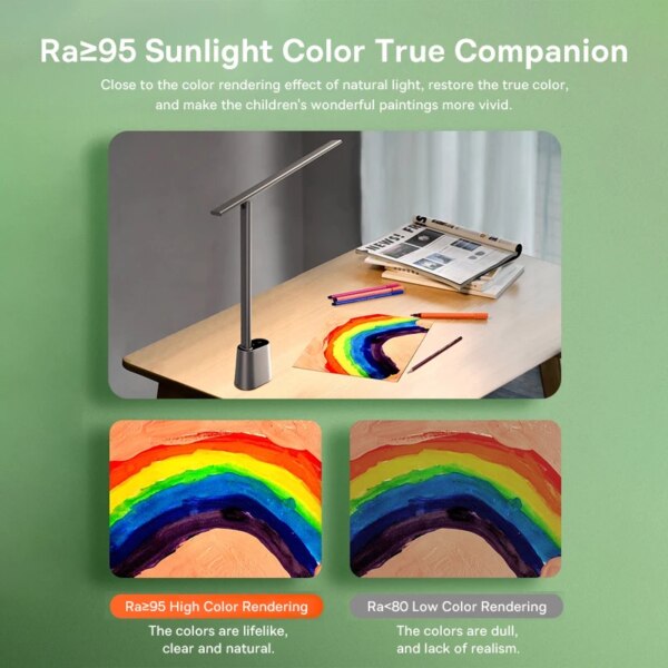 Baseus Smart Eye Protection Desk Lamp 180° Foldable Rechargeable Auto Dimming LED Reading Light - Image 2