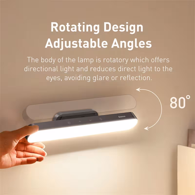 Baseus Magnetic USB Rechargeable Desk Lamp Stepless Dimming 1800mAh Battery Hanging Night Light Baseus Magnetic USB Rechargeable Desk Lamp Stepless Dimming 1800mAh Battery Hanging Night Light - Image 4