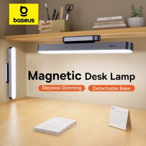 Baseus Magnetic USB Rechargeable Desk Lamp Stepless Dimming 1800mAh Battery Hanging Night Light