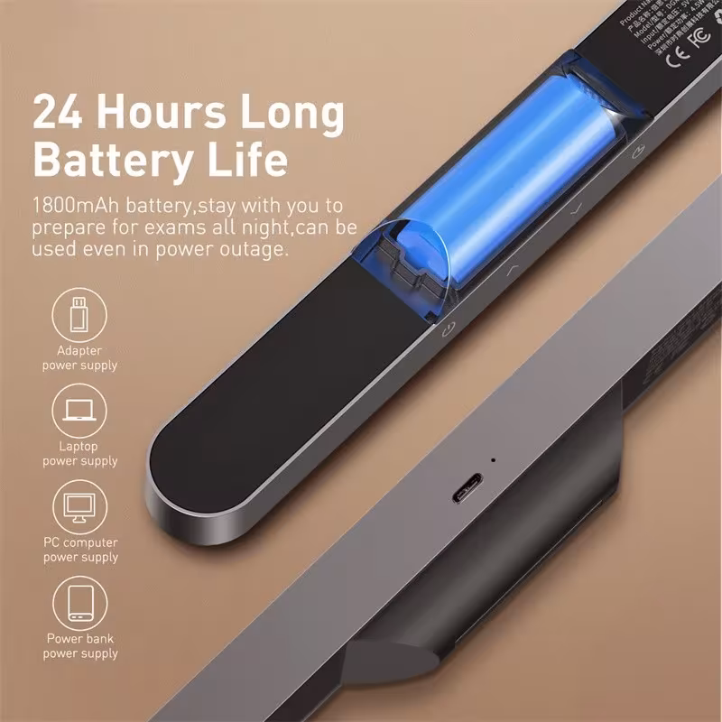 Baseus Magnetic LED Desk Lamp Stepless Dimming Rechargeable 24H Battery Kitchen Cabinet Bedroom Reading Light Baseus Magnetic LED Desk Lamp Stepless Dimming Rechargeable 24H Battery Kitchen Cabinet Bedroom Reading Light - Image 3