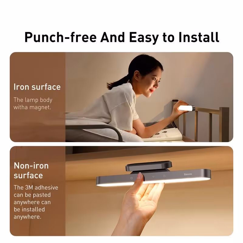 Baseus Magnetic LED Desk Lamp Stepless Dimming Rechargeable 24H Battery Kitchen Cabinet Bedroom Reading Light Baseus Magnetic LED Desk Lamp Stepless Dimming Rechargeable 24H Battery Kitchen Cabinet Bedroom Reading Light - Image 6