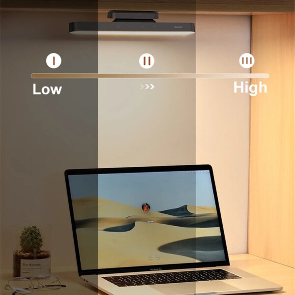 Baseus Magnetic LED Desk Lamp Stepless Dimming Rechargeable 24H Battery Kitchen Cabinet Bedroom Reading Light - Image 2