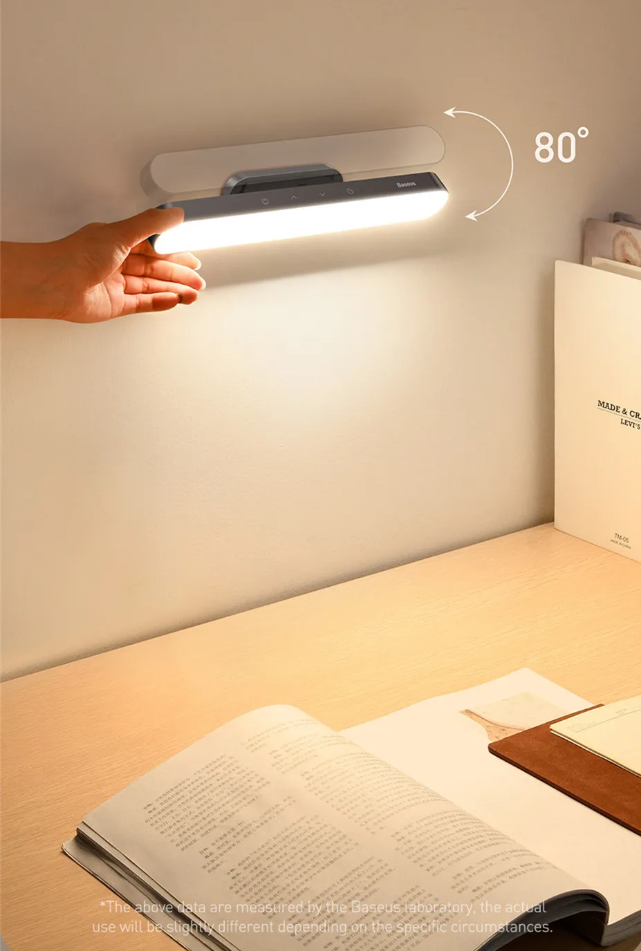 Baseus Magnetic Night Light Hanging LED Stepless Dimming Desk Lamp Rechargeable Kitchen Cabinet Table Light Bedroom Read Lamp