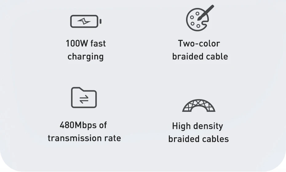 Baseus 100W USB C Cable For iPhone 16 15 Plus Pro Max Type C Cable For Macbook Pro ipad PD Fast Charger Cord Type-C Cable