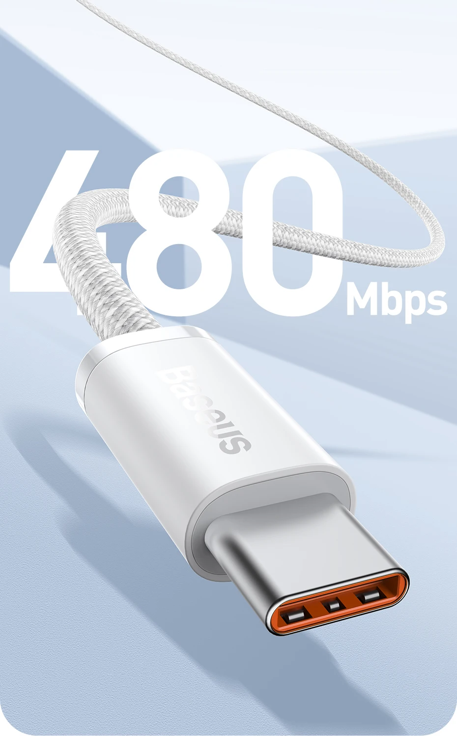 Baseus 100W USB C Cable For iPhone 16 15 Plus Pro Max Type C Cable For Macbook Pro ipad PD Fast Charger Cord Type-C Cable
