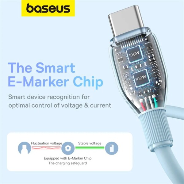 Baseus PD 100W USB C to USB C Fast Charging Cable for MacBook iPhone 16 15 Xiaomi - Image 4