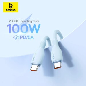 Baseus PD 100W USB C to USB C Fast Charging Cable for MacBook iPhone 16 15 Xiaomi