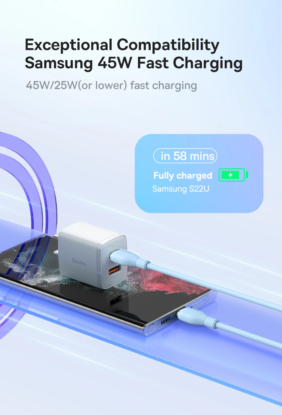 Baseus PD 100W USB C To USB Type C Cable For Macbook Fast Charging Charger Wire Cord For iPhone 16 15 Type-C Cable For Xiaomi