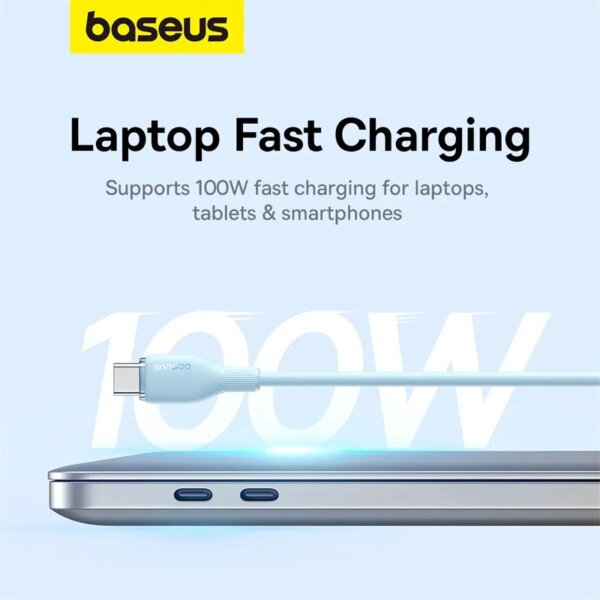 Baseus 100W USB C to USB C Fast Charging Cable PD 480Mbps Data Wire for MacBook iPhone Samsung - Image 3
