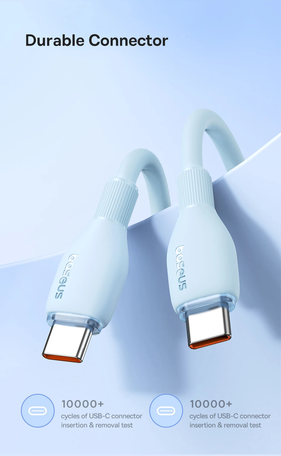 Baseus 100W USB C Cable For iPhone 16 15 Fast Charging Cable For Samsung Xiaomi Huawei Macbook Data Wire Charging Cable Soft TPE