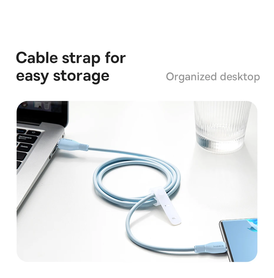 Baseus 100W USB C Cable For iPhone 16 15 Fast Charging Cable For Samsung Xiaomi Huawei Macbook Data Wire Charging Cable Soft TPE