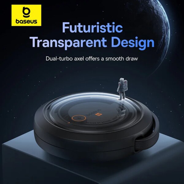 Baseus Free2Draw Retractable Crystal 100W 3-in-1 Fast Charging Cable USB-C to Micro USB & Lightning - Image 3