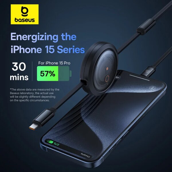 Baseus Free2Draw Retractable Crystal 100W 3-in-1 Fast Charging Cable USB-C to Micro USB & Lightning - Image 4