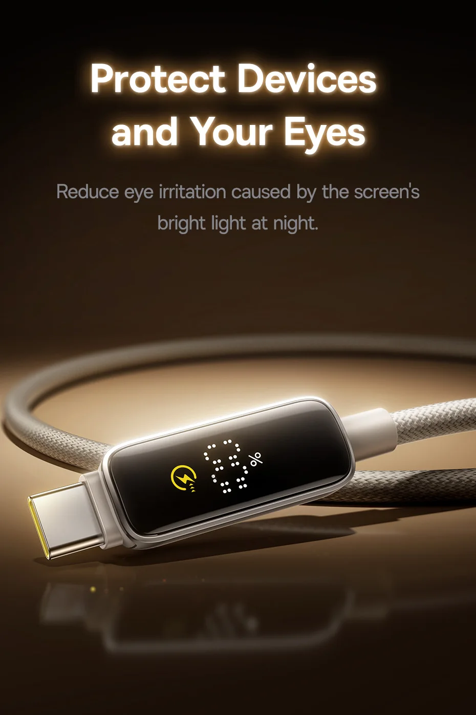 Baseus PD 100W USB C Cable For iPhone 16 15 Digital Display Type C Cable For Macbook iPad Fast Charging Cable For Samsung Xiaomi