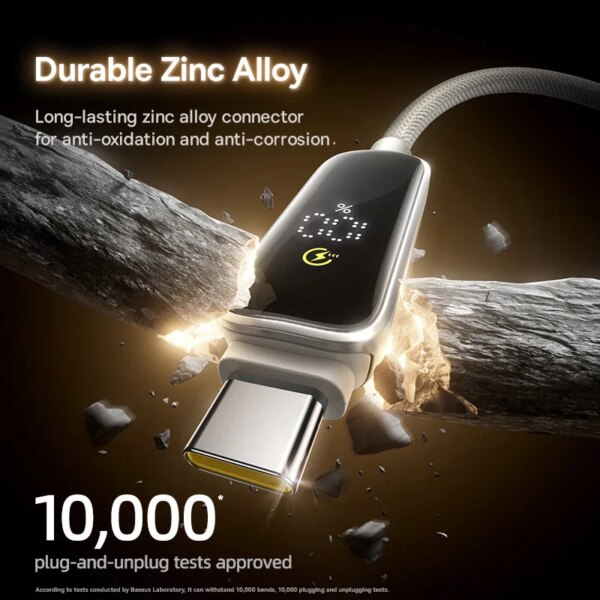 Baseus 100W USB C Cable with Digital Display PD Fast Charging for iPhone 16 MacBook Samsung Xiaomi - Image 4