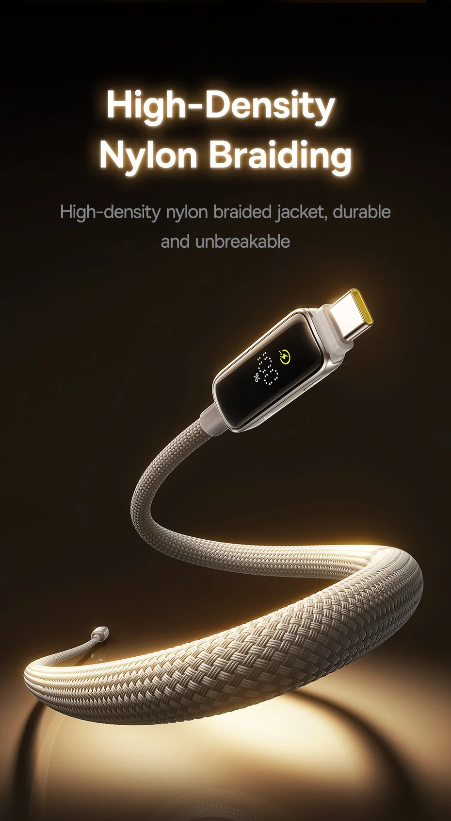 Baseus PD 100W USB C Cable For iPhone 16 15 Digital Display Type C Cable For Macbook iPad Fast Charging Cable For Samsung Xiaomi