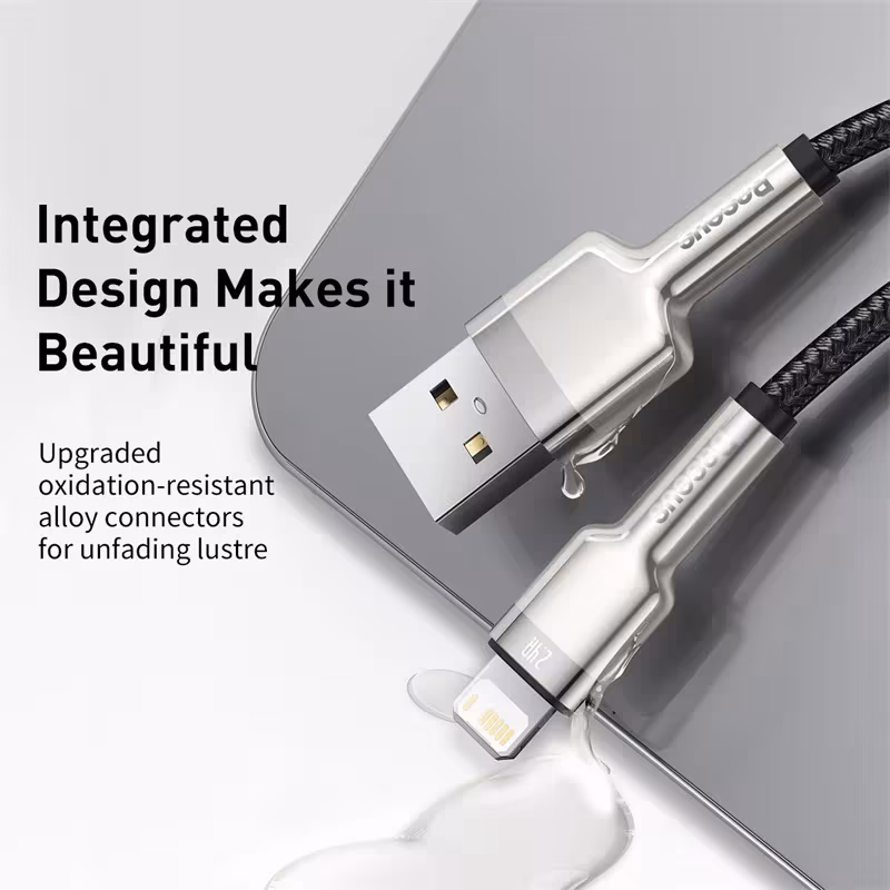 Baseus Cafule Series Metal Data Cable USB to Lightning 2.4A Fast Charging Cable for iPhone iPad Baseus Cafule Series Metal Data Cable USB to Lightning 2.4A Fast Charging Cable for iPhone iPad - Image 4