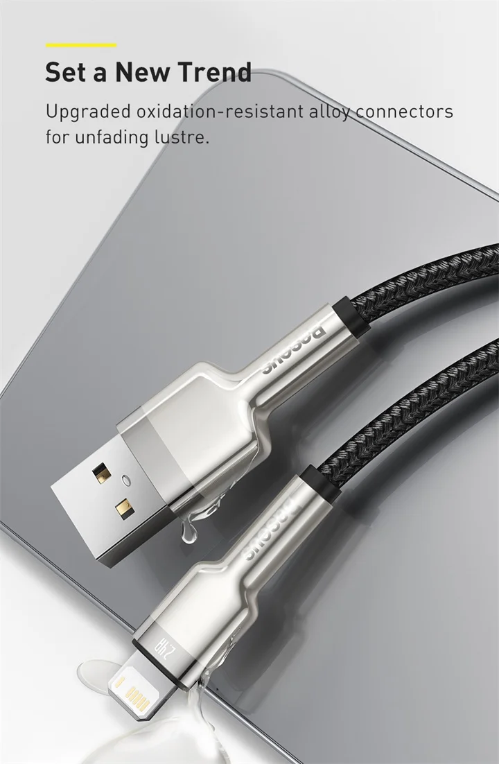 Baseus USB Cable for iPhone 14 11 12 Pro Max Xs Xr X 2.4A Fast Charging Cable for iPhone Cable 7 SE 8 Plus Charger for iPad air