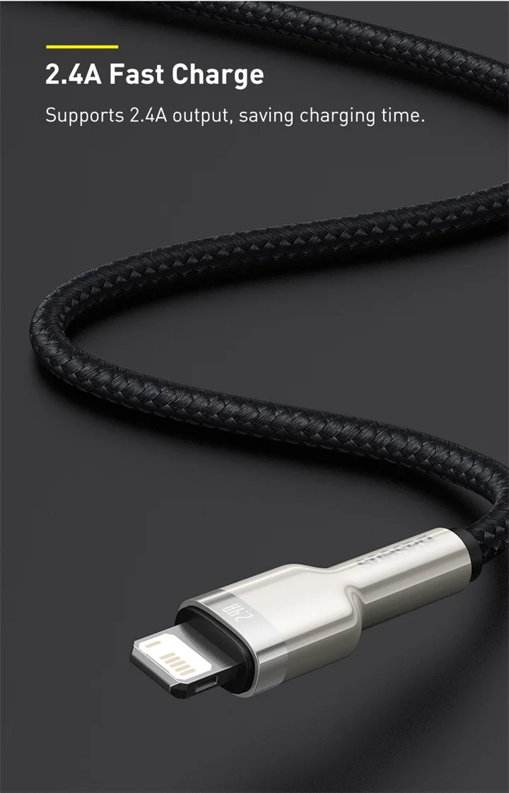Baseus USB Cable for iPhone 14 11 12 Pro Max Xs Xr X 2.4A Fast Charging Cable for iPhone Cable 7 SE 8 Plus Charger for iPad air