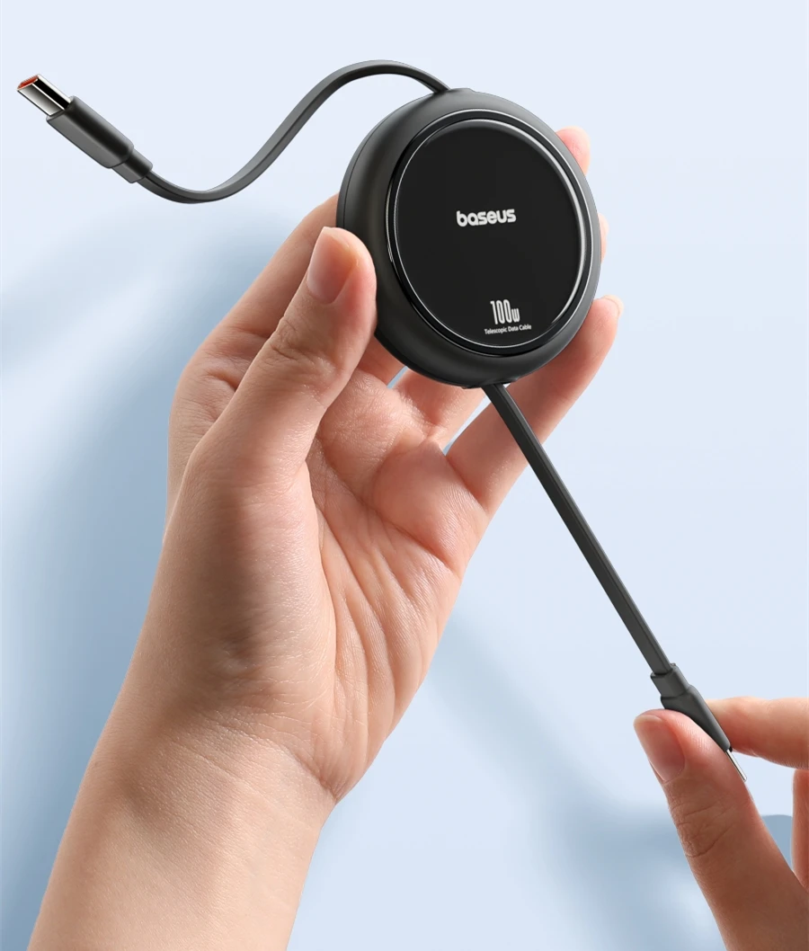 Baseus 2/5PCS Retractable 100W USB C Cable For iPhone 16 15 ProMax Fast Charger Cable For MacBook iPad Type C For Xiaomi Samsung