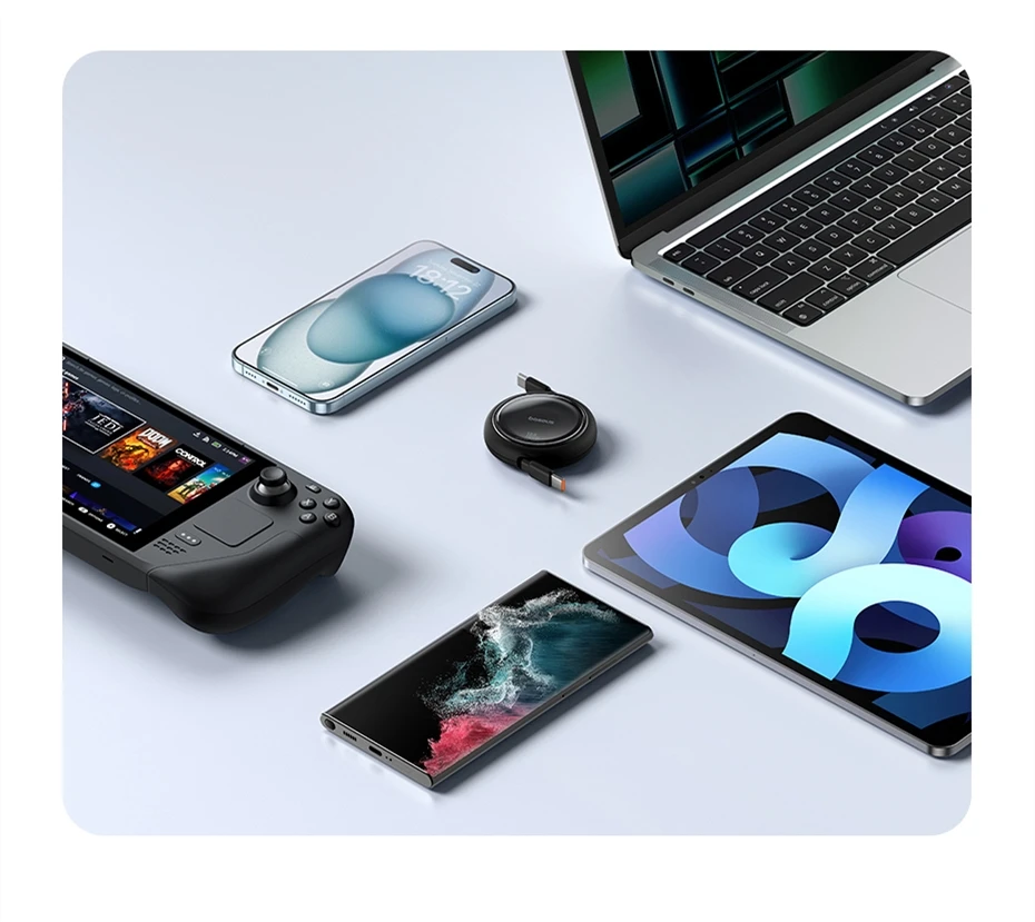 Baseus 2/5PCS Retractable 100W USB C Cable For iPhone 16 15 ProMax Fast Charger Cable For MacBook iPad Type C For Xiaomi Samsung