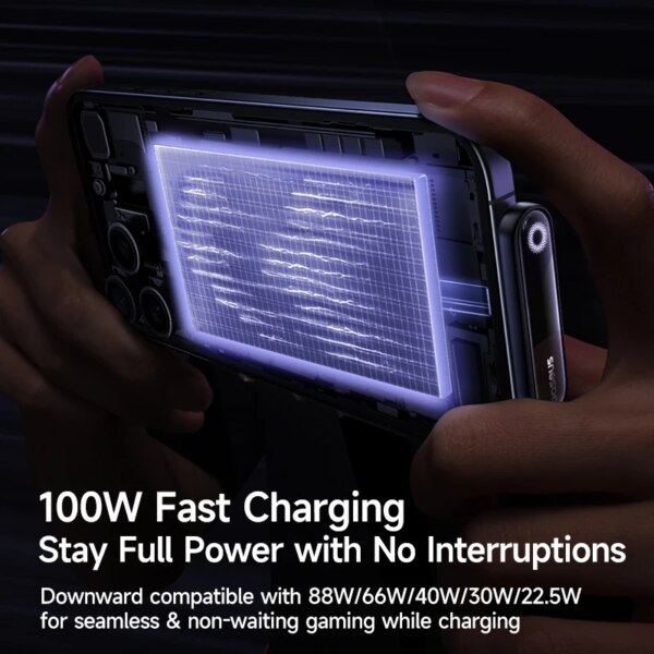 Baseus MVP3 100W USB C Fast Charging Cable LED Halo Light 90 Degree Angled for Gaming - Image 5