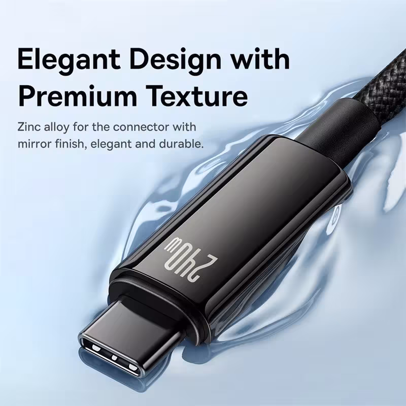 Baseus Tungsten Gold Type-C Fast Charging Cable 240W USB Type C Baseus Tungsten Gold Type-C Fast Charging Cable 240W USB Type C - Image 2