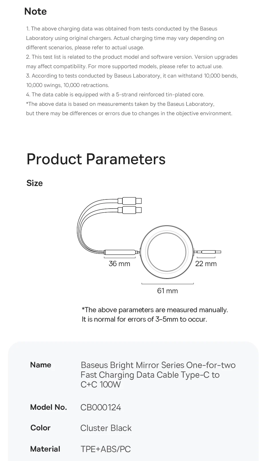 Baseus Retractable 2 in 1 USB C Cable For iphone 16 15 pro max 100W Type C Cable For Macbook Fast Charging for Huawei Xiaomi
