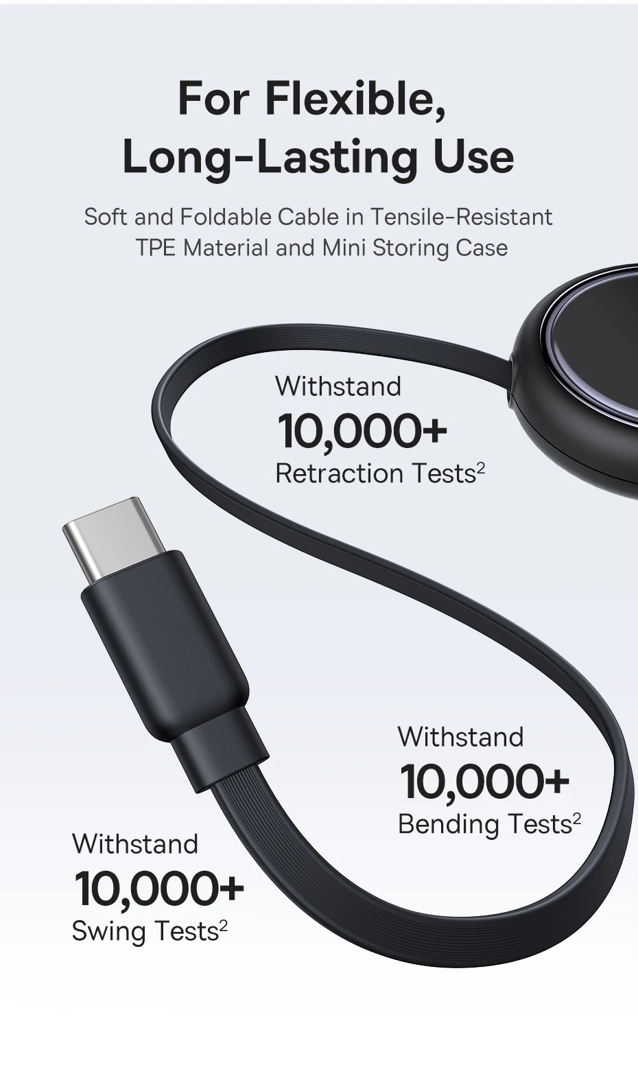 Baseus Retractable 2 in 1 USB C Cable For iphone 16 15 pro max 100W Type C Cable For Macbook Fast Charging for Huawei Xiaomi