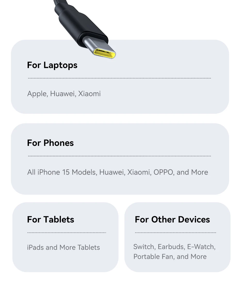 Baseus Retractable 2 in 1 USB C Cable For iphone 16 15 pro max 100W Type C Cable For Macbook Fast Charging for Huawei Xiaomi