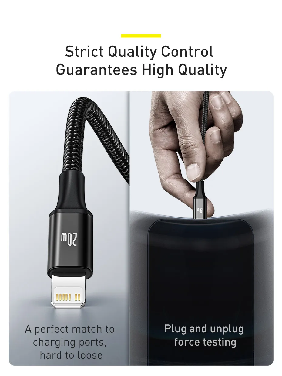 Baseus 20W PD 3 in 1 USB Type C Cable for iPhone 15 14 13 12 Xs Max Charger Cable for MacBook iPad Pro Samsung Xiaomi USB Cable