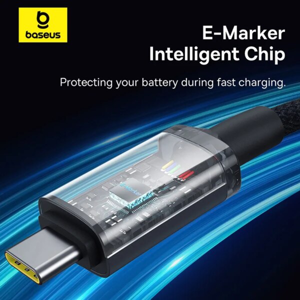 Baseus Crystal Shine USB3.2 USB-C to USB-C Cable 100W 20Gbps 4K@60Hz Fast Charging Data Cable - Image 6