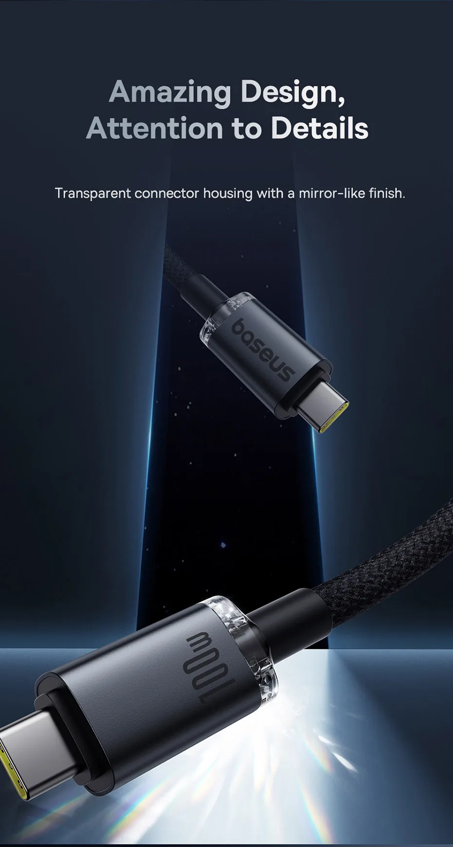 Baseus USB3.2 20Gbps Data Cable 4K@60Hz 100W USB C Cable for iPhone 15 MacBook iPad Pro Fast Charging Cable For Xiaomi Samsung