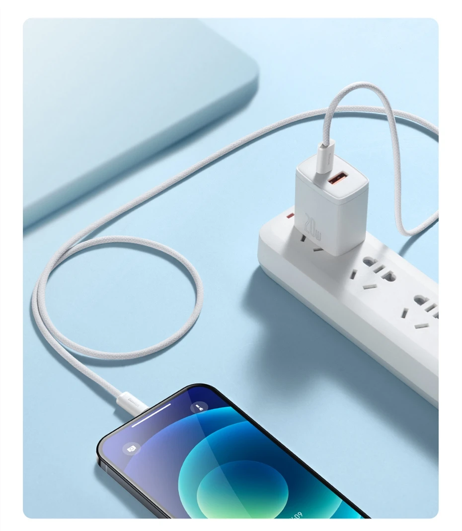 Baseus USB C Cable For IPhone 14 13 12 11 pro Max Xs Plus 20W Fast Charging Cable Type C Date Wire For ipad Macbook