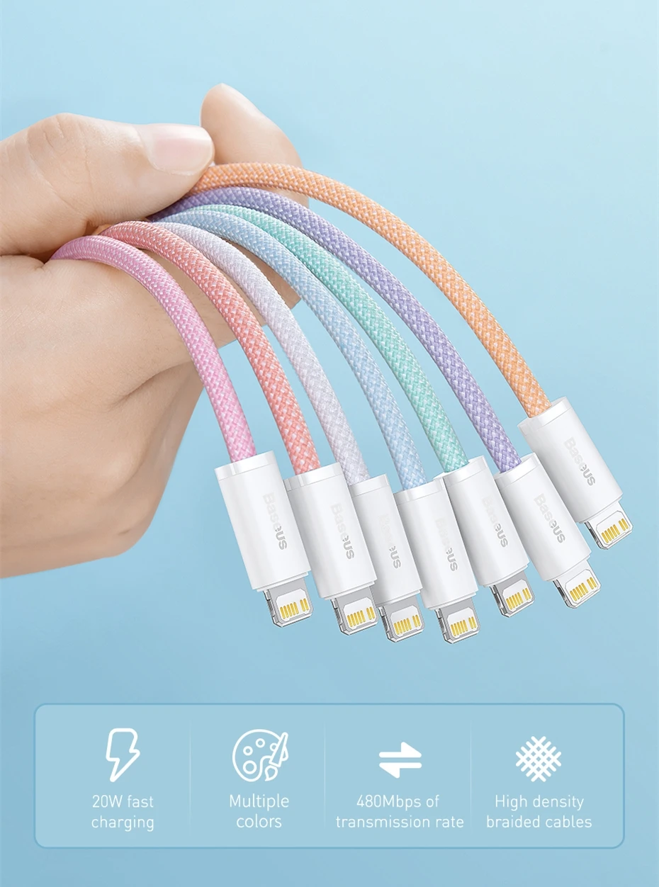 Baseus USB C Cable For IPhone 14 13 12 11 pro Max Xs Plus 20W Fast Charging Cable Type C Date Wire For ipad Macbook