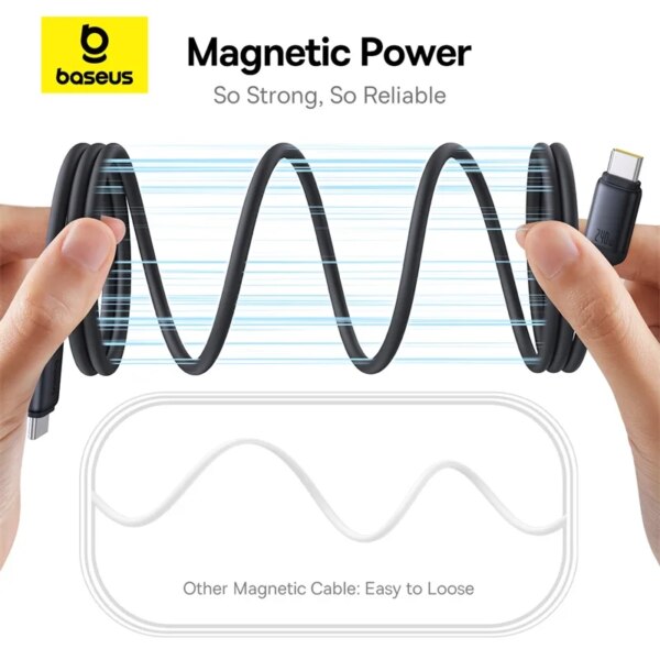 Baseus PicoGo 240W Magnetic USB C Cable Liquid Silicone Fast Charging For iPhone Samsung Macbook - Image 4
