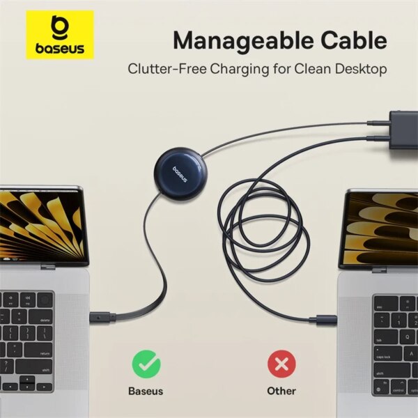 Baseus Nomos Retractable 100W USB C Cable Fast Charging For iPhone MacBook Samsung - Image 6